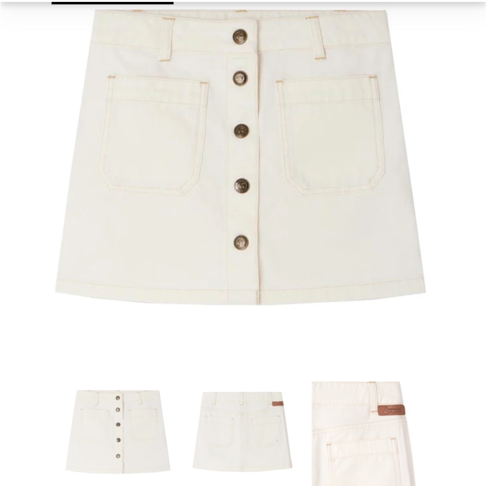 Bonpoint Cream Button-Front Skirt